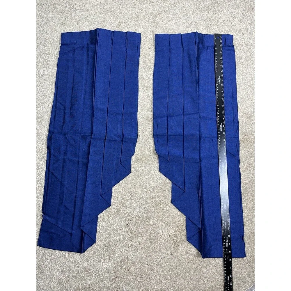 NOS 3 Set JCPenney Supreme 3pc Swag & Cascade Retro Set Blue 50” Window USA Made